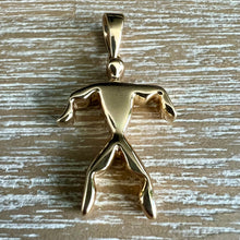 Load image into Gallery viewer, Hawaiian Muscle Man Petroglyph Pendant in 14K Yellow Gold
