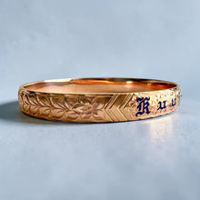 Load image into Gallery viewer, Maile &amp; Hibiscus 8mm "Kuuipo" Bangle Bracelet in 14K Pink Gold in size 7 1/2
