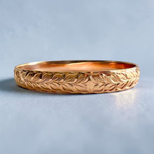 Load image into Gallery viewer, Maile &amp; Hibiscus 8mm "Kuuipo" Bangle Bracelet in 14K Pink Gold in size 7 1/2
