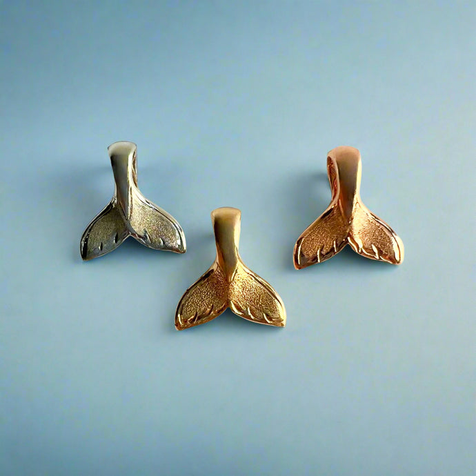 Hawaiian Whale Tail Pendants in 14K Gold
