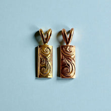 Load image into Gallery viewer, Old English Engraved 6mm x 1/2&quot; Pendant in 14K Yellow or Pink Gold
