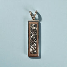 Load image into Gallery viewer, Two-Tone 8mm x 1&quot; Pendant with Old English in 14K White &amp; Pink Gold
