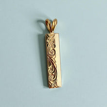 Load image into Gallery viewer, Two-Tone 6mm x 1&quot; Alu Like Old English Pendant in 14K Yellow &amp; White Gold
