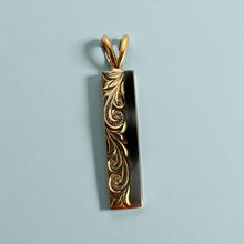 Load image into Gallery viewer, Two-Tone 6mm x 1&quot; Alu Like Old English Pendant in 14K Yellow &amp; White Gold
