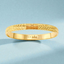 Load image into Gallery viewer, Iolani Palace 8mm Bangle Bracelet in 14K Yellow Gold
