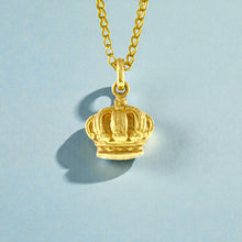 Load image into Gallery viewer, Iolani Palace Puff Crown Pendant in 14K Yellow Gold

