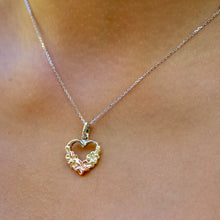 Load image into Gallery viewer, close up of Hawaiian Heart pendant on woman&#39;s neck
