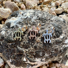 Load image into Gallery viewer, Petroglyph Turtle Charm Pendant in 14K Green, Pink or White Gold
