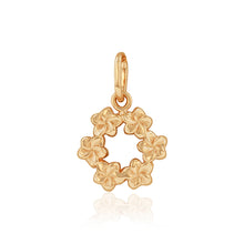 Load image into Gallery viewer, Small Hawaiian Plumeria Wreath Slider Pendant in 14K Yellow, White, Pink or Green Gold
