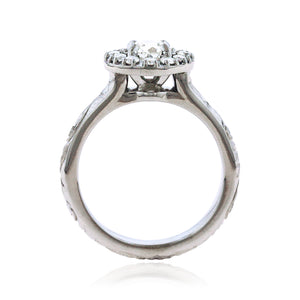 Side view of Hawaiian Engagement ring with diamonds