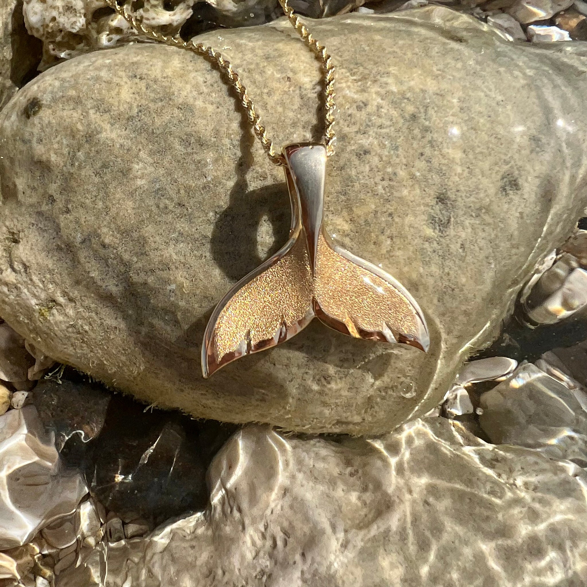 14k 14kt Yellow Gold 3-D Polished Hidden Bail WHALE TAIL Charm PENDANT 28.7  mm | eBay