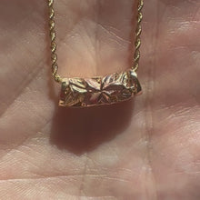 Load and play video in Gallery viewer, Two tone Hawaiian Plumeria pendant on chain
