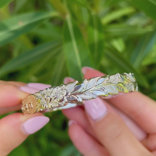 Fine artisan engraving on Hawaiian Bracelet