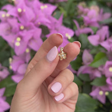 Load and play video in Gallery viewer, Hawaiian Plumeria Flower Pendant w/ Diamond in 14K Yellow Gold
