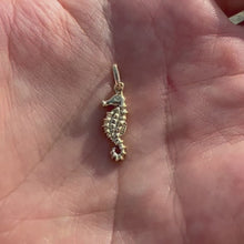 Load and play video in Gallery viewer, Seahorse Pendant in 14K Green Gold
