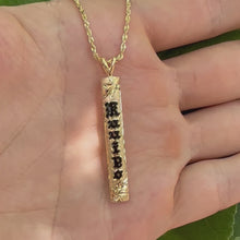 Load and play video in Gallery viewer, 6mm &quot;Kuuipo&quot; Hawaiian Name Pendant w/ Shiny Maile in 14K Yellow Gold
