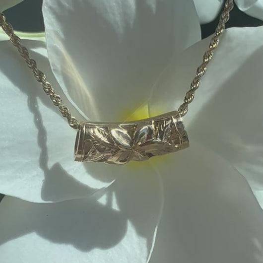 Hawaiian Plumeria pendant on chain