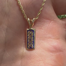 Load and play video in Gallery viewer, Ali&#39;i Maile Design Pendant on Cobalt Blue Enamel in 14K Yellow Gold
