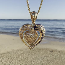 Load and play video in Gallery viewer, Ali&#39;i Heart Pendant w/ Five Diamonds in 14K Yellow Gold
