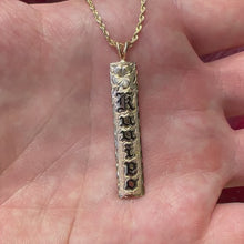 Load and play video in Gallery viewer, Enamel name Hawaiian vertical pendant 

