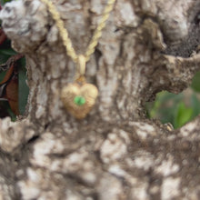 Load and play video in Gallery viewer, Small Heart w/Hibiscus Flower and Scrolls with Peridot
