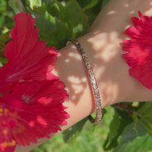 Load and play video in Gallery viewer, Hawaiian Bracelet with hibiscus and plumeria engraving
