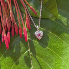 Load and play video in Gallery viewer, Small Heart w/Hibiscus Flower and Scrolls with Ruby
