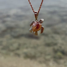 Load and play video in Gallery viewer, Medium Turtle w/ Moveable Body Parts in 14K Pink &amp; White Gold
