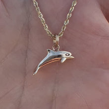 Load and play video in Gallery viewer, Dolphin Charm in 14K Yellow Gold
