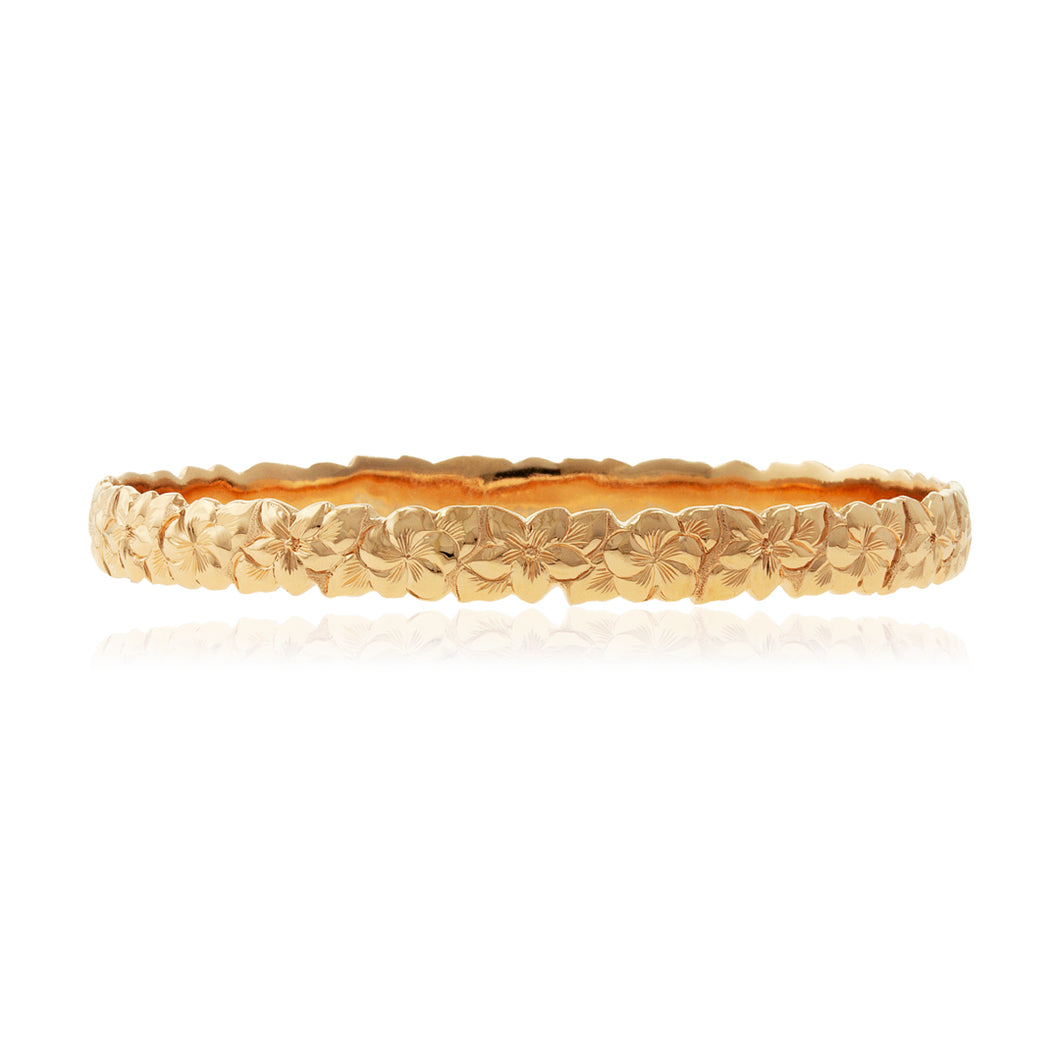 Scalloped Plumeria & Hibiscus 8mm Bangle - Philip Rickard