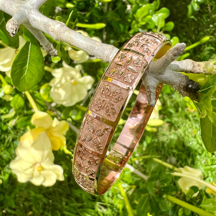 14K Gold Custom-Made Hawaiian Jewelry Plumeria ID Smooth Edge Bracelet –  Hanalei Jeweler