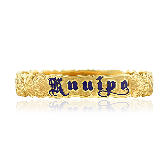 Hawaiian Bangle Bracelet with engraving and enamel name