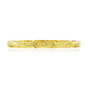 Scalloped Old English 6mm Bangle - Philip Rickard