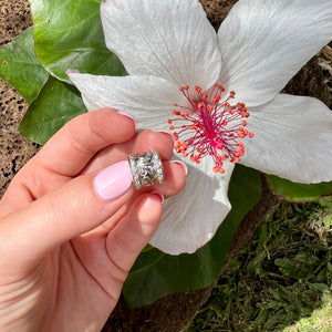 Hawaiian Engraved Bead Pendant with diamonds 