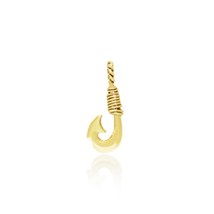 Charm Makau (Hawaiian Fish Hook) Pendant 18K Pink Gold