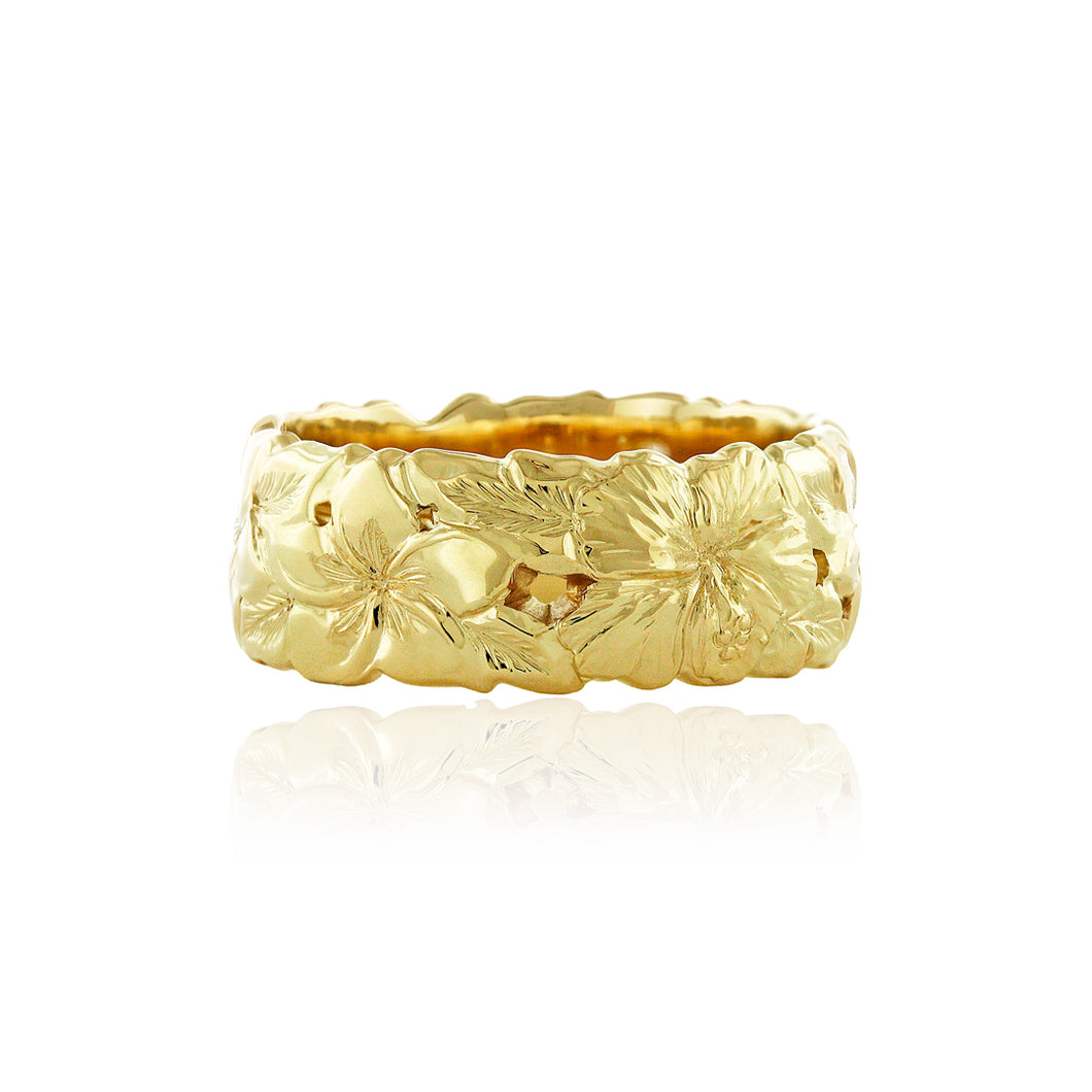 Pukalani Flower 8mm Ring - Philip Rickard