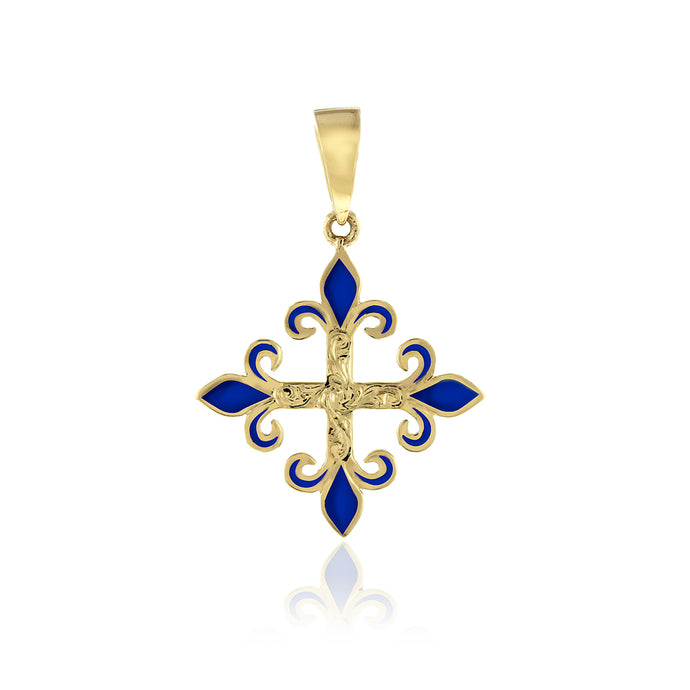 Medium Enamel Fleur De Lys Pendant - Philip Rickard