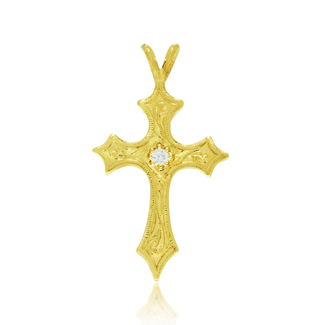 Medium Byzantine Cross W/ Diamond - Philip Rickard