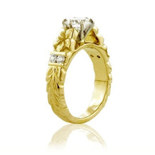 Load image into Gallery viewer, Deep Cut Maile &amp; Plumeria 6mm French Mount W/ Diamonds - Philip Rickard
