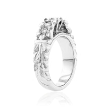 Load image into Gallery viewer, Deep Cut Maile &amp; Plumeria W/ Diamonds 6mm French Mount
