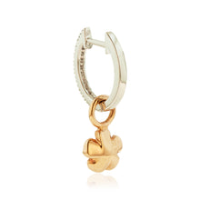 Load image into Gallery viewer, Oval Diamond Hoop Earrings w/ Hibiscus Charm - Philip Rickard
