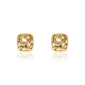 Square Filigree Earrings - Philip Rickard