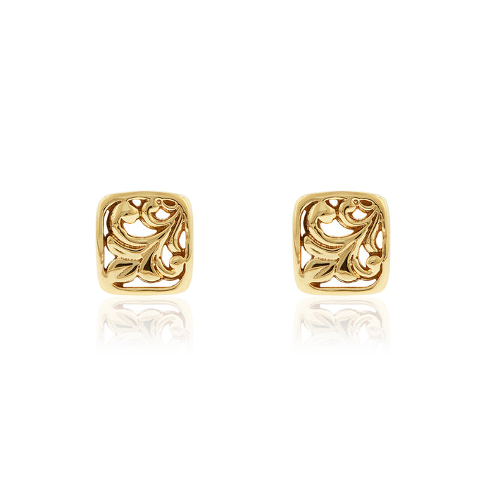 Square Filigree Earrings - Philip Rickard