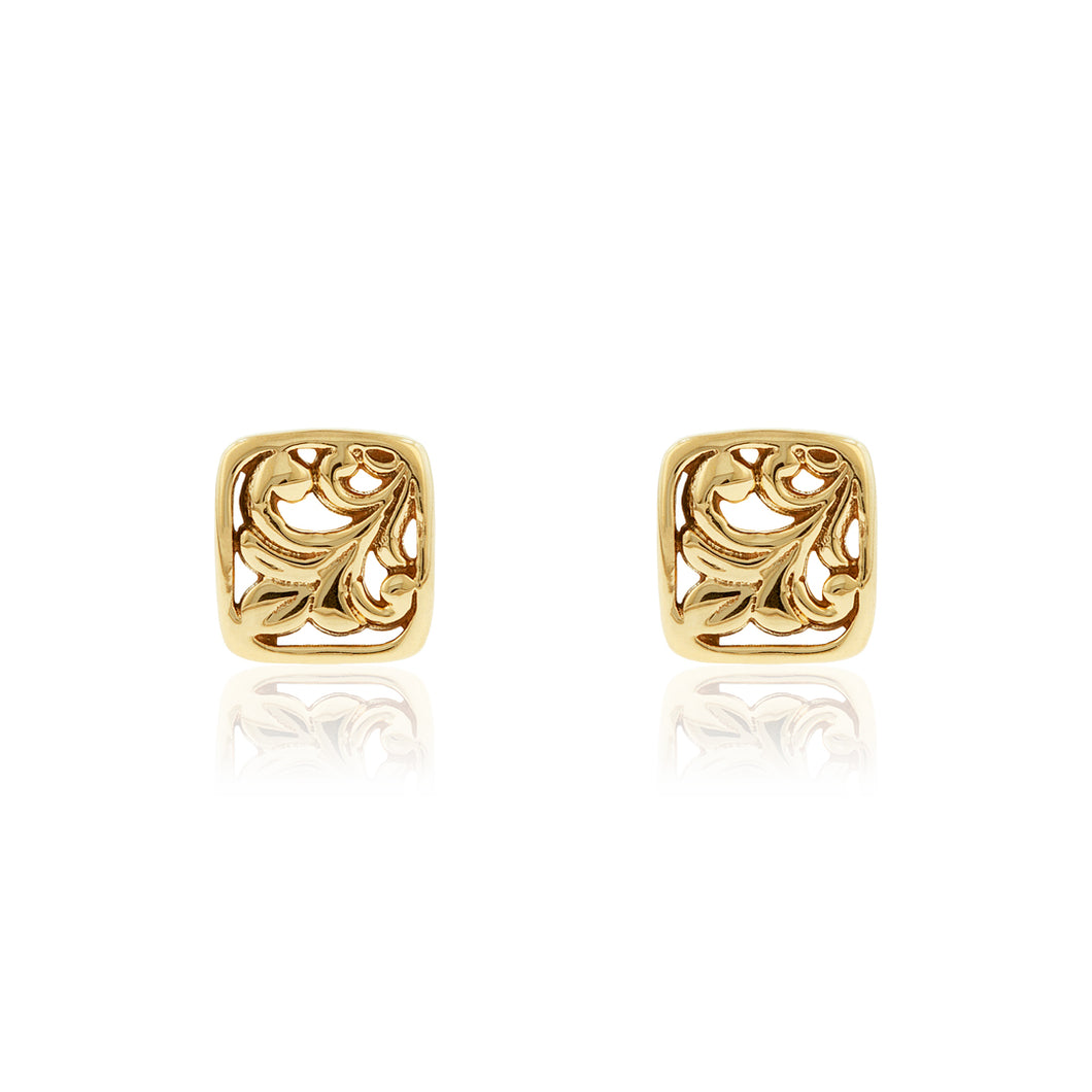 Square Filigree Earrings - Philip Rickard
