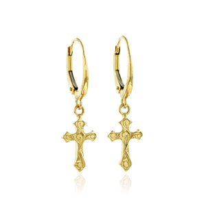 Byzantine Cross Dangle Earrings - Philip Rickard