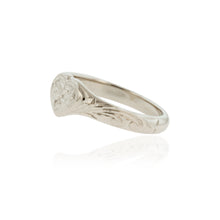 Load image into Gallery viewer, Heart Ring w/ Old English Design and Hibiscus Flower - Philip Rickard
