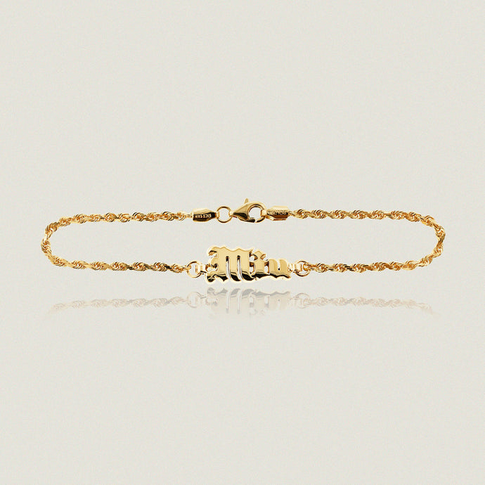 Hawaiian Mini ID bracelet w/ Name 'Miu' - Philip Rickard