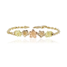Load image into Gallery viewer, Five Tri-color Plumeria ID Bracelet
