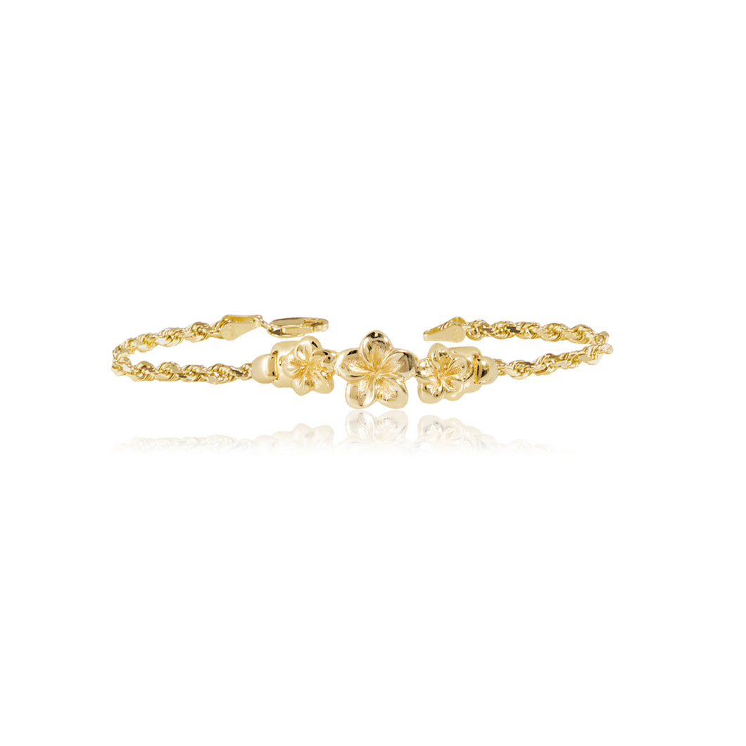 Three Plumeria ID Bracelet - Philip Rickard