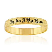 Load image into Gallery viewer, Queen Kapiolani 12mm Hawaiian Bracelet with black enamel name
